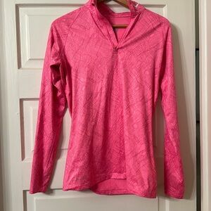 Hot pink quarter zip Nike Pro jacket, size L